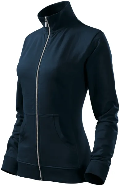 Damen Sweatshirt ohne Kapuze - Damen-Sweatshirt mit Reißverschluss, ohne Kapuze