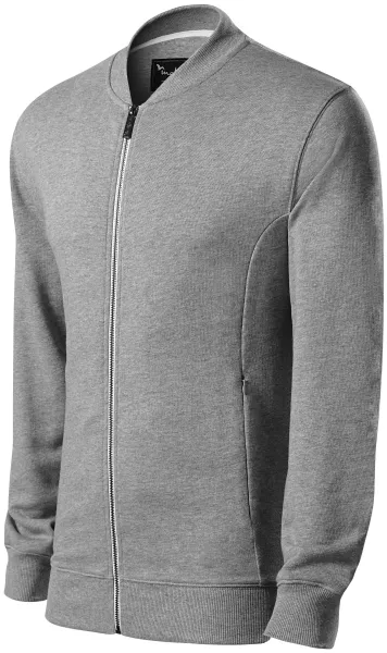 Herren Sweatshirt mit versteckten Taschen - Herren-Sweatshirt mit Reißverschluss, ohne Kapuze